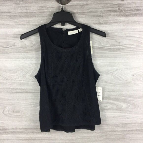 Hinge Black Knitted Tank Topsize S - Picture 1 of 4
